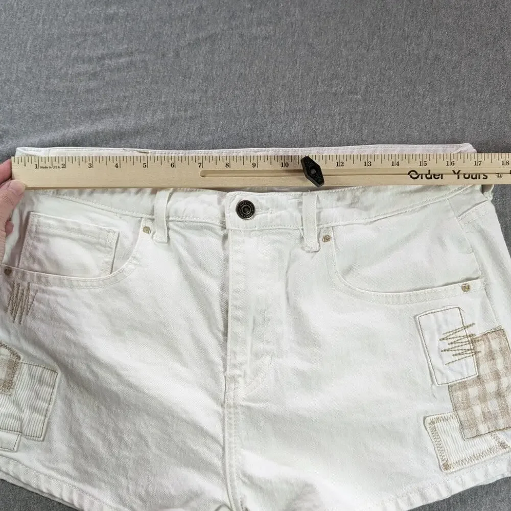 Cleo + Wolf Shorts Womens 31 W High Rise White Patchwork Western Preppy Boho